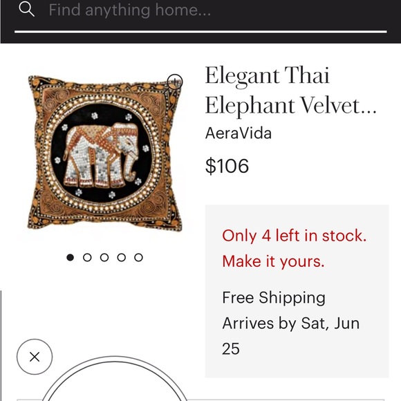 Thai  Elephant silver-sequined Pillow Cover - Picture 6 of 8